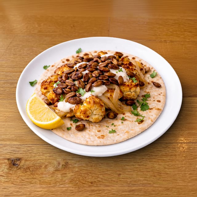 Caramelized Cauliflower Taco.