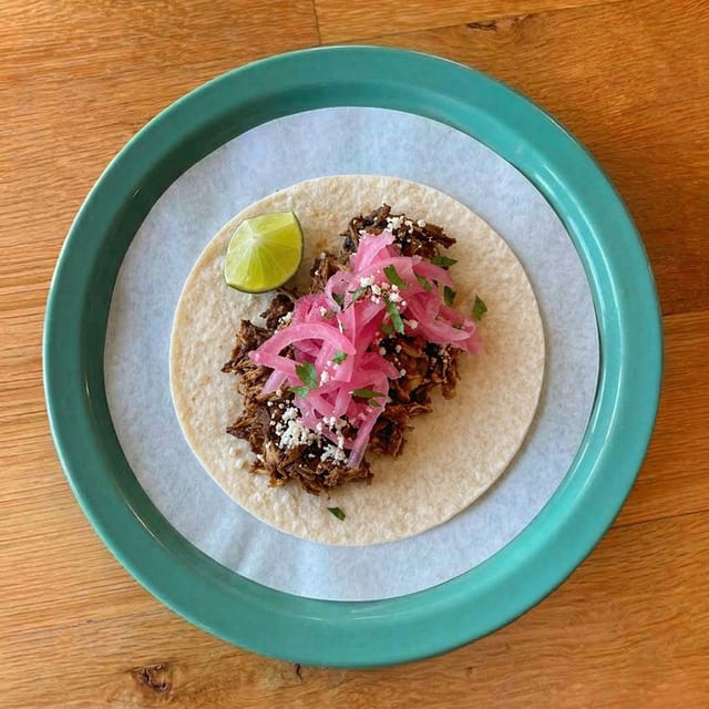 Braised Beef Barbacoa Taco.