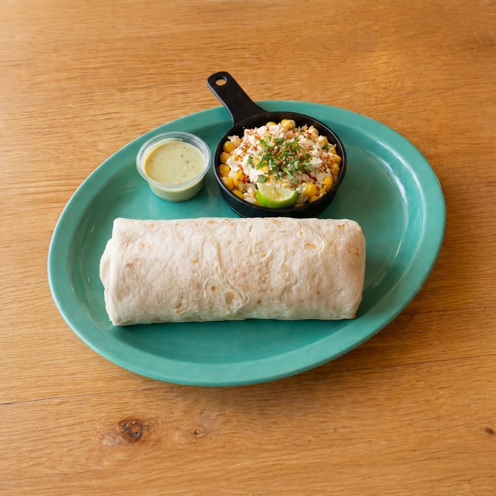 Queso Chicken Burrito Combo.
