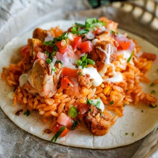Queso Chicken & Rice Taco
