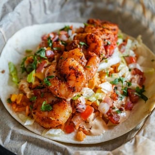 Blackened Shrimp Po' Boy Taco